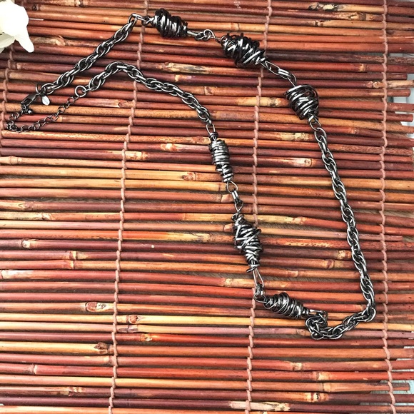 Chico’s Twisted Gunmetal Necklace - Picture 6 of 8
